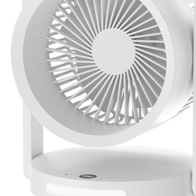 مروحة صغيرة متنقلة مع ضوء مدمج 3600 مللي أمبير 4 سرعات Portable Desk Fan