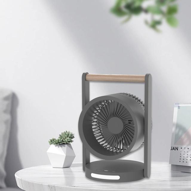 مروحة صغيرة متنقلة مع ضوء مدمج 3600 مللي أمبير 4 سرعات Portable Desk Fan