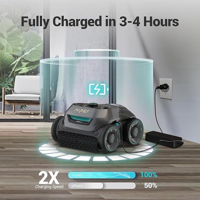 روبوت مكنسة تنظيف المسبح ايبر سيجل برو 200 واط 9000 مللي أمبير Aiper Seagull Pro Cordless Robotic Pool Cleaner - SW1hZ2U6MzA4ODUwMA==