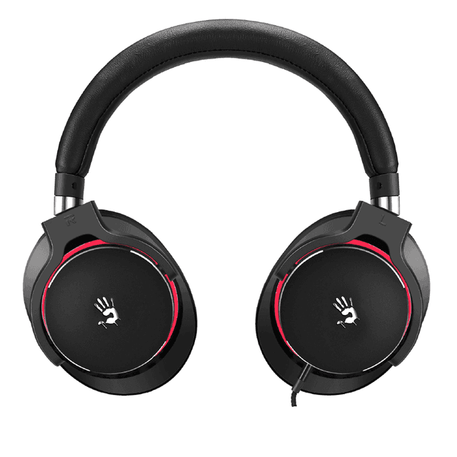 Bloody M550 Dynamic Hifi Gaming Headphones with Hybrid Diaphragm, In-Line Mic & Detachable Cable, Foldable Design, Tangle-Free Cube Braided Cable - Black / Red - SW1hZ2U6MzExMjc0NQ==