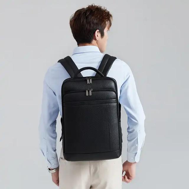 Men's Leather Backpack Fingerprint Lock FL-V2211 - SW1hZ2U6MzA5NjIyNQ==