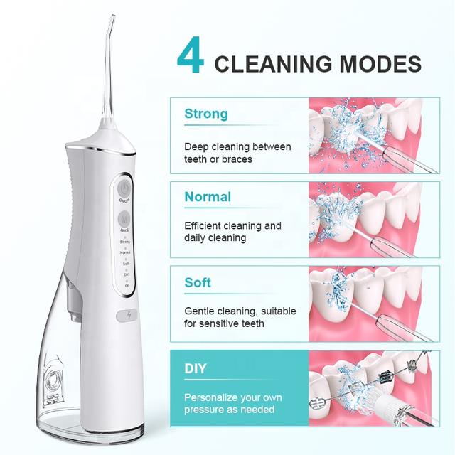 جهاز خيط الاسنان المائي محمول 2000 مللي أمبير 300 مللي Portable Oral Irrigator Water Flosser