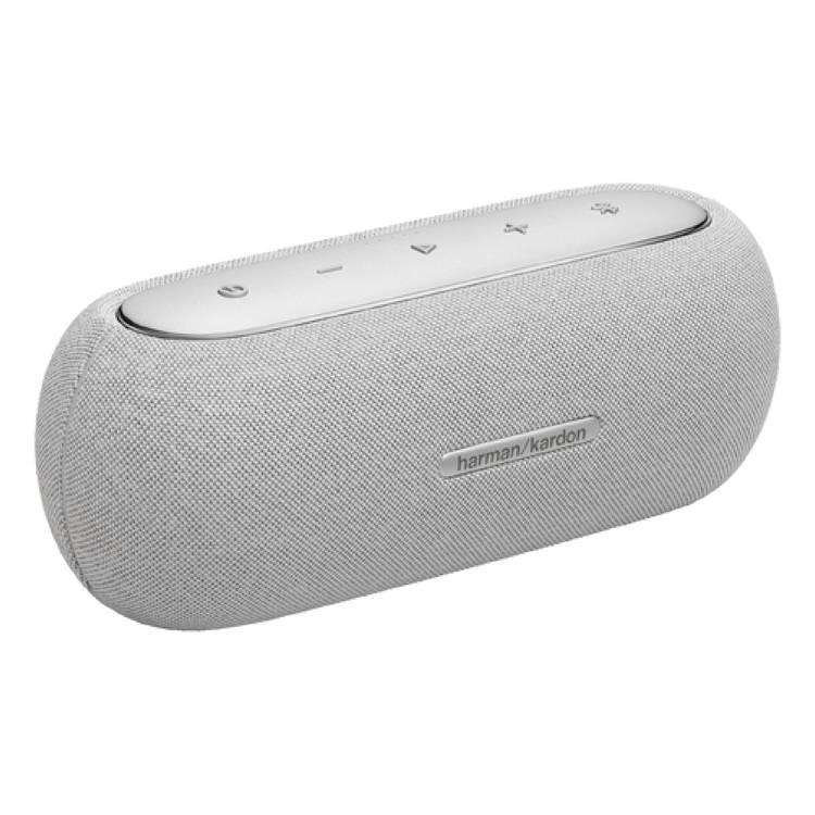 مكبر صوت لاسلكي 12 ساعة مقاوم للماء والغبار رمادي هارمان كاردون Harman Kardon Luna Portable Wireless Bluetooth Speaker Grey