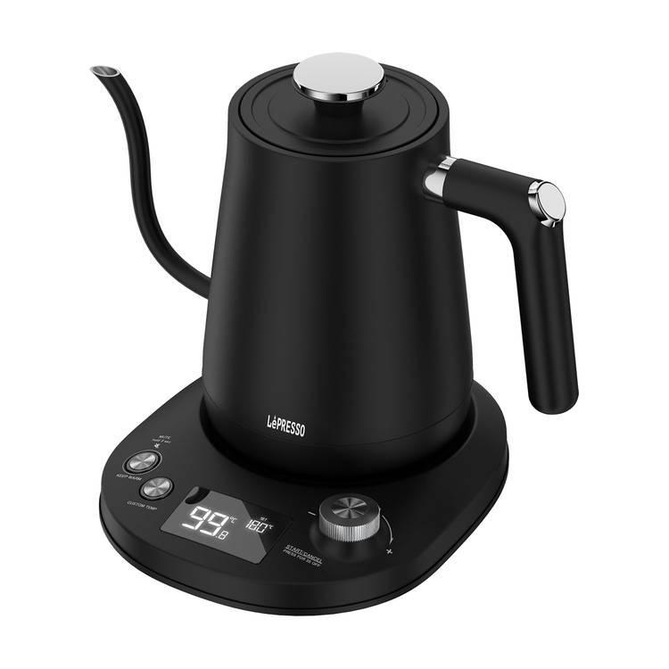 LePresso Pour-Over Kettle Electric Temperature Control - Black