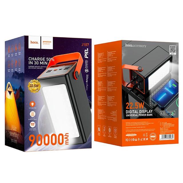 باور بنك شاحن متنقل هوكو 90000 مللي أمبير مع اضاءة طوارئ Hoco J107 Fully Compatible Power Bank