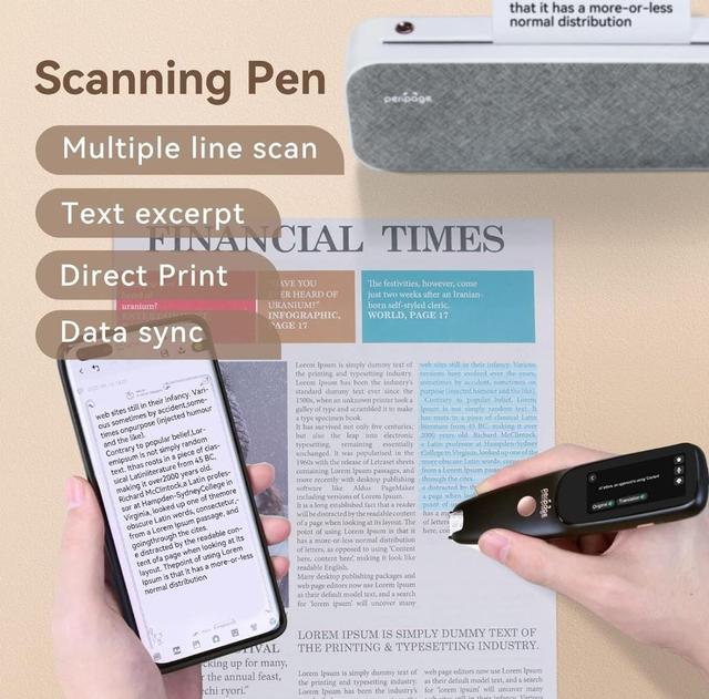 قلم ترجمة فوري بيري بيج ذكي 112 لغة 800 مللي أمبير Peripage D2s Scan Reader Pen Translator - SW1hZ2U6MzE0MzY0OA==