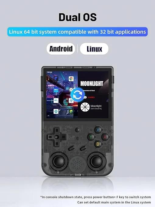 Anbernic RG353V Retro Handheld Game with Dual OS Android 11 and Linux,RG353V with 64G TF Card Pre-Installed Games Supports 5G WiFi 4.2 Bluetooth Online Fighting,Streaming and HDMI - SW1hZ2U6MzEyNDQxMA==