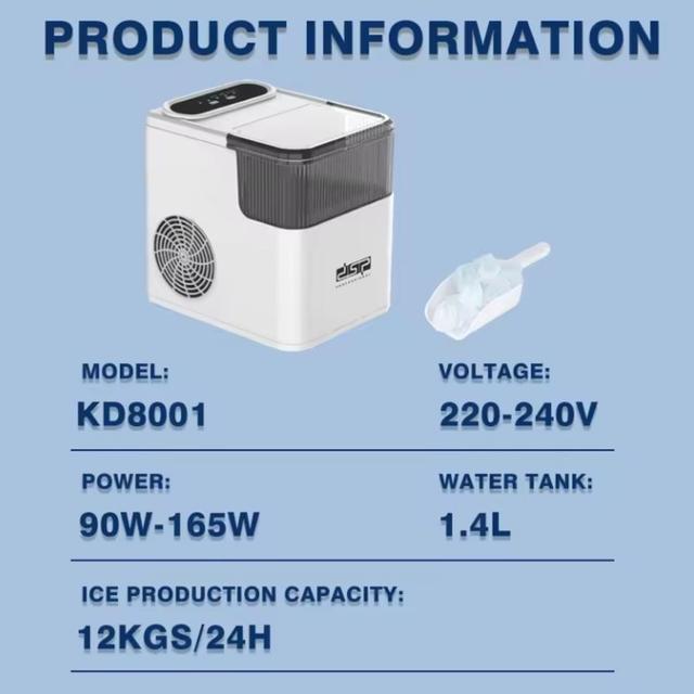صانعة ثلج منزلية دي اس بي 1.4 لتر 165 واط Dsp KD8001 Ice Maker Machine