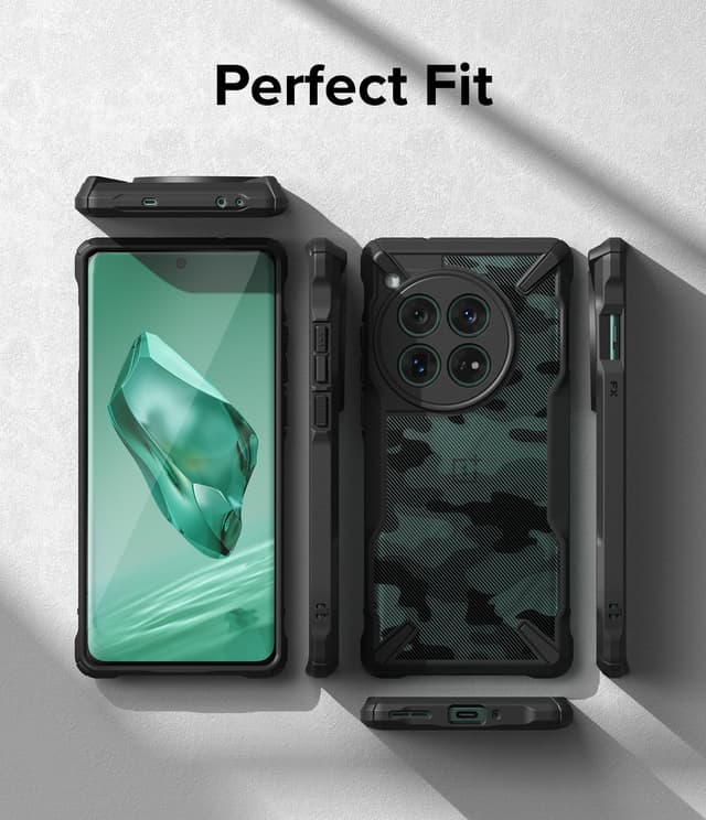كفر حماية موبايل ون بلس 12 أسود مموه رينجكي Ringke Fusion-X Case Compatible with OnePlus 12