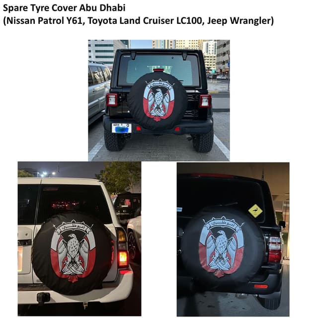 Spare Tyre Cover Abu Dhabi (Nissan Patrol Y61, Toyota Land Cruiser LC100, Jeep Wrangler) - SW1hZ2U6MzE2MzI2MQ==