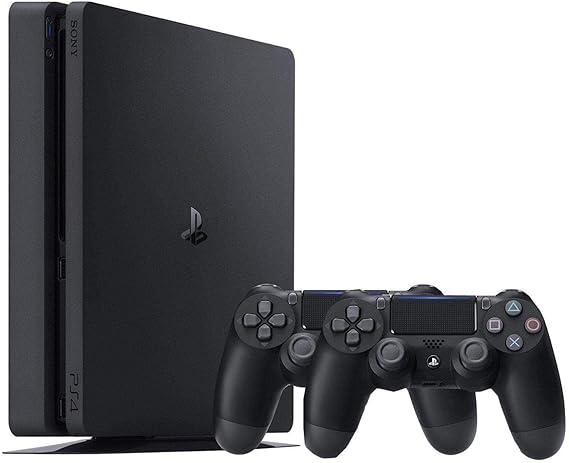 سوني 4 مجددة بذاكرة 500 جيجابايت مع 2 يد سوني 4 أسود Renewed Sony PlayStation 4 Console with 2 DualShock Controller - 94109