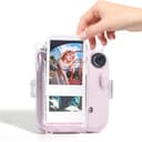 كفر كاميرا فوجي 12 ميني مع استيكرات وحزام رقبة أوزون زهري O Ozone Camera Clear Case Compatible with Fujifilm Mini 12 Instant Camera