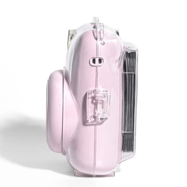 كفر كاميرا فوجي 12 ميني مع استيكرات وحزام رقبة أوزون زهري O Ozone Camera Clear Case Compatible with Fujifilm Mini 12 Instant Camera
