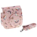 O Ozone PU Leather Camera Case Compatible with Fujifilm Instax Mini 11 12 Instant Camera with Adjustable Strap and Pocket- Rainbow & Unicorn