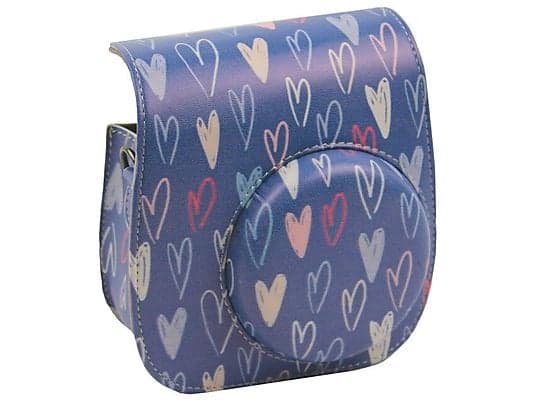 O Ozone PU Leather Camera Case Compatible with Fujifilm Instax Mini 11 12 Instant Camera with Adjustable Strap and Pocket- Green Hearts - 973628