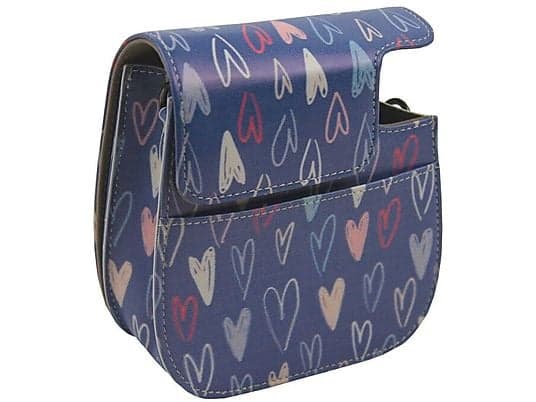 O Ozone PU Leather Camera Case Compatible with Fujifilm Instax Mini 11 12 Instant Camera with Adjustable Strap and Pocket- Green Hearts - 696801