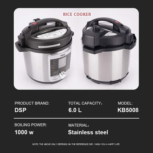 قدر ضغط كهربائي 6 لتر دي اس بي 1000 واط Dsp Professional Electric Pressure Cooker