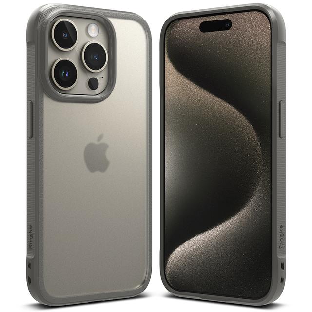 Ringke Fusion Bold Compatible with iPhone 15 Pro Case Cover Firm Grip Frame Anti-Yellowing Anti-Fingerprint Frosted Hard Back Shockproof Bumper iPhone 15 Pro Back Cover - Matte Gray
