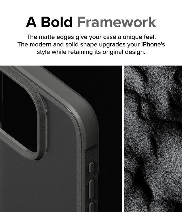 Ringke Fusion Bold Compatible with iPhone 15 Pro Case Cover Firm Grip Frame Anti-Yellowing Anti-Fingerprint Frosted Hard Back Shockproof Bumper iPhone 15 Pro Back Cover - Matte Gray