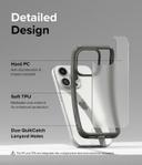 Ringke Fusion Bold Compatible with iPhone 15 Pro Case Cover Firm Grip Frame Anti-Yellowing Anti-Fingerprint Frosted Hard Back Shockproof Bumper iPhone 15 Pro Back Cover - Matte Gray
