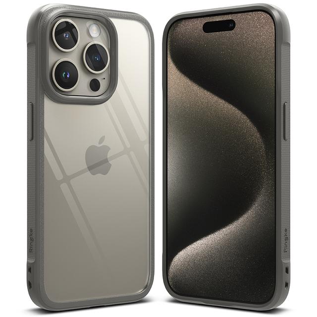 Ringke Fusion Bold Compatible with iPhone 15 Pro Max Case Cover Firm Grip Frame Anti-Yellowing Anti-Fingerprint Frosted Hard Back Shockproof Bumper iPhone 15 Pro Max Back Cover - Gray