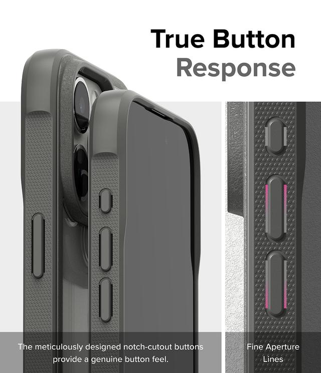 Ringke Fusion Bold Compatible with iPhone 15 Pro Max Case Cover Firm Grip Frame Anti-Yellowing Anti-Fingerprint Frosted Hard Back Shockproof Bumper iPhone 15 Pro Max Back Cover - Gray