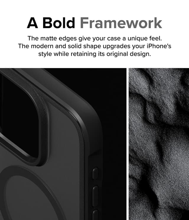كفر ايفون 15 برو ماكس مع ماج سيف أسود مت وشفاف رينجكي Ringke Fusion Bold Magnetic Compatible with iPhone 15 Pro Max Case