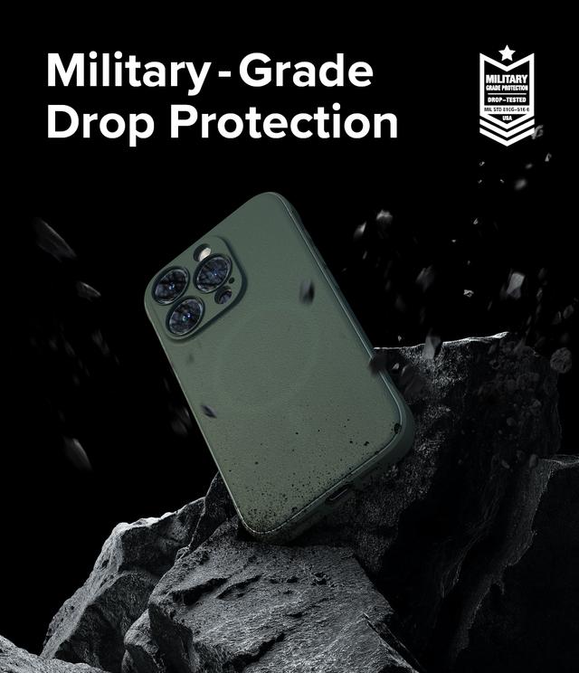Ringke Onyx Magnetic Compatible with iPhone 15 Pro Max Case [Compatible with MagSafe] Enhanced Grip Tough Flexible TPU Shockproof Rugged TPU Bumper Drop Protection Phone Cover - Dark Green