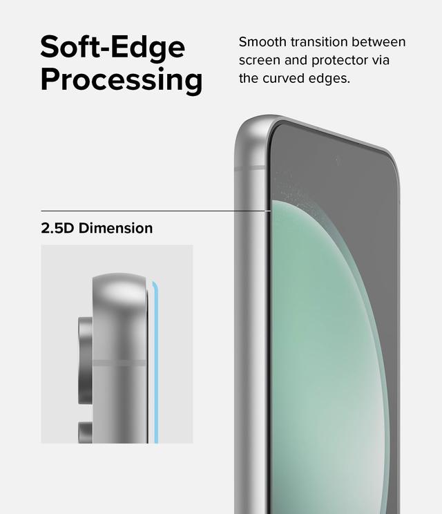 Ringke Full Cover Tempered Glass Screen Protector Compatible with Samsung S23FE, Premium 9H Hardness Shatterproof Coverage Protective Film with Installation Kit- 2 Pack - 2 Pack, W Installation Jig
