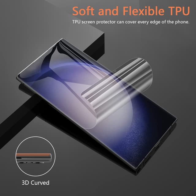 شاشة حماية سامسونج جلاكسي اس 23 الترا 5G فيلم للأمام والخلف أوزون O Ozone Screen Protector for Samsung Galaxy S23 Ultra 5G Flexible TPU Film