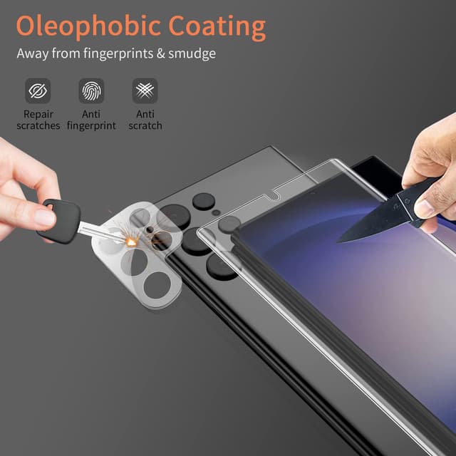 شاشة حماية سامسونج جلاكسي اس 23 الترا 5G فيلم للأمام والخلف أوزون O Ozone Screen Protector for Samsung Galaxy S23 Ultra 5G Flexible TPU Film