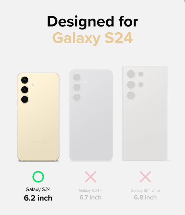 Ringke Fusion-X Compatible with Samsung Galaxy S24 5G Case (2024), Clear Hard Back with Shockproof Protective Bumper Phone Cover for Galaxy S24 - Black