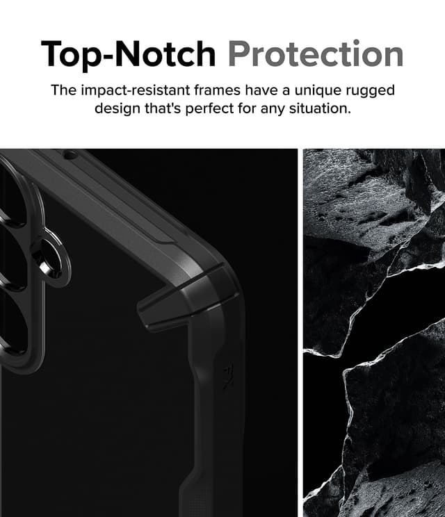 Ringke Fusion-X Compatible with Samsung Galaxy S24 5G Case (2024), Clear Hard Back with Shockproof Protective Bumper Phone Cover for Galaxy S24 - Black