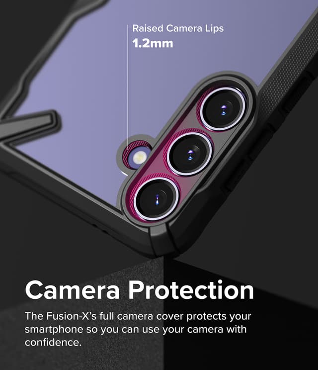 Ringke Fusion-X Compatible with Samsung Galaxy S24 5G Case (2024), Clear Hard Back with Shockproof Protective Bumper Phone Cover for Galaxy S24 - Black