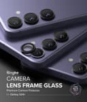 Ringke Camera Lens Frame Glass Protector Compatible with Samsung S24 Plus 5G (2024), Anti-Fingerprint Camera Lens Tempered Glass Covers and Aluminum Alloy Frames Adhesive Coating - Black