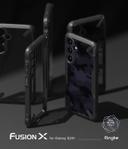 Ringke Fusion-X Case Compatible with Samsung Galaxy S24 Plus 5G Case (2024), Clear Hard Back with Shockproof Protective Bumper Phone Cover for S24 Plus - Camo Black