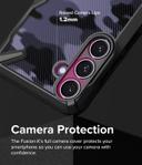 Ringke Fusion-X Case Compatible with Samsung Galaxy S24 Plus 5G Case (2024), Clear Hard Back with Shockproof Protective Bumper Phone Cover for S24 Plus - Camo Black