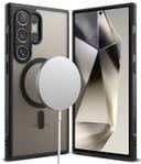 كفر حماية سامسونج اس 24 الترا مع ماج سيف شفاف وأسود مت رينجكي Ringke Fusion Bold Magnetic Compatible with Samsung Galaxy S24 Ultra Case