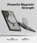 كفر حماية سامسونج اس 24 الترا مع ماج سيف شفاف وأسود مت رينجكي Ringke Fusion Bold Magnetic Compatible with Samsung Galaxy S24 Ultra Case