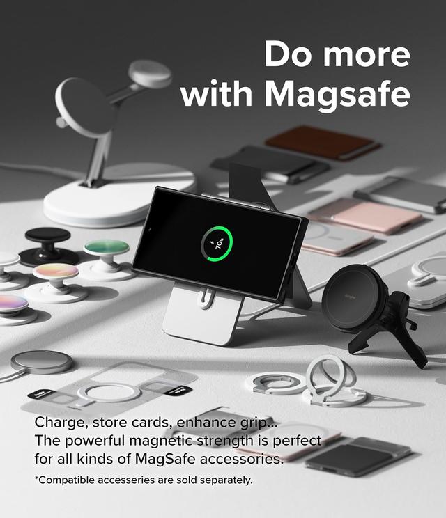 كفر حماية سامسونج اس 24 الترا مع ماج سيف شفاف وأسود مت رينجكي Ringke Fusion Bold Magnetic Compatible with Samsung Galaxy S24 Ultra Case