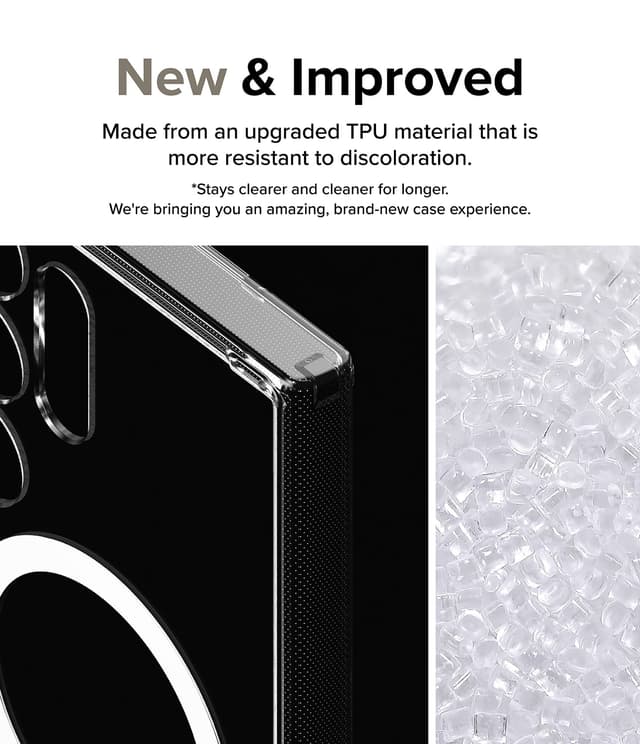 Ringke Fusion Magnetic Case Compatible with Samsung Galaxy S24 Ultra, [Strong Magnet][Compatible with MagSafe] Transparent PC Hard Back Shockproof Soft TPU Bumer Phone Cover- Clear