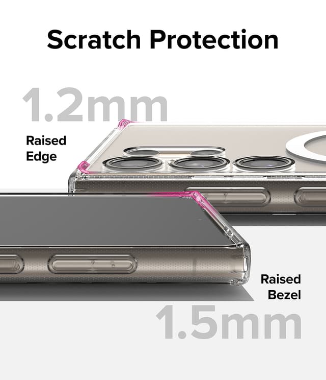 Ringke Fusion Magnetic Case Compatible with Samsung Galaxy S24 Ultra, [Strong Magnet][Compatible with MagSafe] Transparent PC Hard Back Shockproof Soft TPU Bumer Phone Cover- Clear