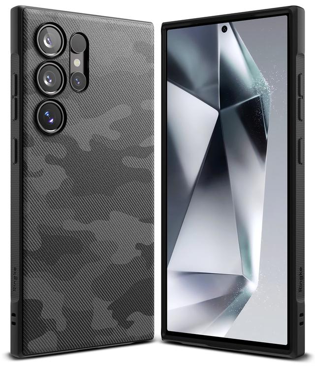 Ringke Onyx Compatible with Samsung S24 Ultra 5G (2024) Case Enhanced Grip Tough Flexible TPU Shockproof Rugged TPU Bumper Drop Protection Phone Cover- Camo Black - SW1hZ2U6MzE4OTQyNQ==