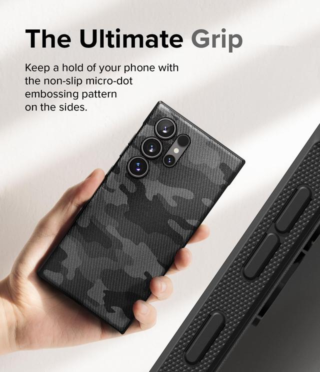 Ringke Onyx Compatible with Samsung S24 Ultra 5G (2024) Case Enhanced Grip Tough Flexible TPU Shockproof Rugged TPU Bumper Drop Protection Phone Cover- Camo Black - SW1hZ2U6MzE4OTQzMw==