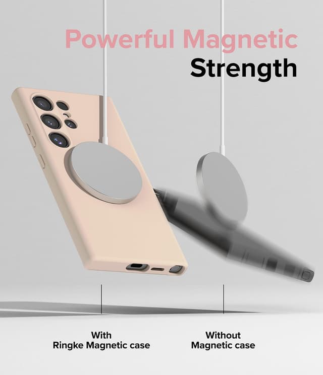 كفر حماية  سامسونج اس 24 الترا  سيليكون مع ماج سيف زهر رملي رينجكي Ringke Silicone Magnetic Compatible with Samsung Galaxy S24 Ultra Case
