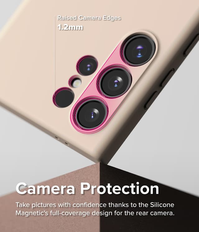 كفر حماية  سامسونج اس 24 الترا  سيليكون مع ماج سيف زهر رملي رينجكي Ringke Silicone Magnetic Compatible with Samsung Galaxy S24 Ultra Case