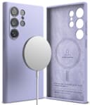 Ringke Silicone Magnetic Compatible with Samsung Galaxy S24 Ultra Case Cover Powerful Magnet Long Lasting Silky Feel Anti-Fingerprint Galaxy S24 Ultra Back Cover - Lavender