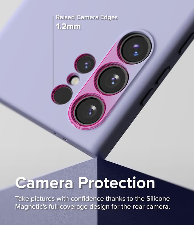 Ringke Silicone Magnetic Compatible with Samsung Galaxy S24 Ultra Case Cover Powerful Magnet Long Lasting Silky Feel Anti-Fingerprint Galaxy S24 Ultra Back Cover - Lavender