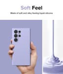 Ringke Silicone Magnetic Compatible with Samsung Galaxy S24 Ultra Case Cover Powerful Magnet Long Lasting Silky Feel Anti-Fingerprint Galaxy S24 Ultra Back Cover - Lavender