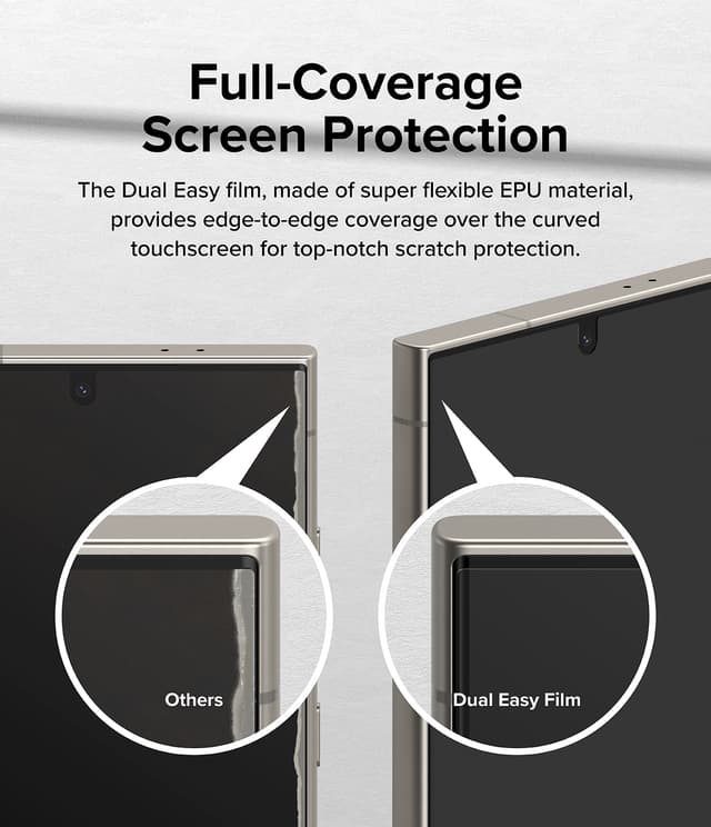 لاصقة حماية الشاشة لهاتف سامسونج اس 24 الترا 5 جي قطعتين رينجكي  Ringke Dual Easy Film for Samsung Galaxy S24 Ultra 5G Screen Protector